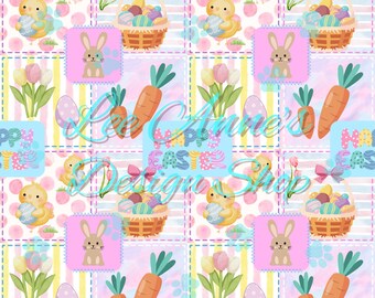 Naadloos patroon, naadloos Pasen, naadloos Pasen-patchwork, pastel naadloos Pasen, pastel konijn naadloos, konijn naadloos, pastel konijn