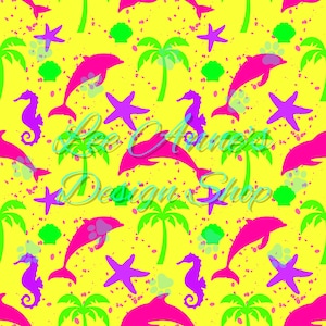 Sicheres Schwimmen Nahtlos, Schwimmen Nahtlos, Neon Schwimmen Nahtlos, Tropisch Nahtlos, Delfine Nahtlos, Ozean Leben Nahtlos