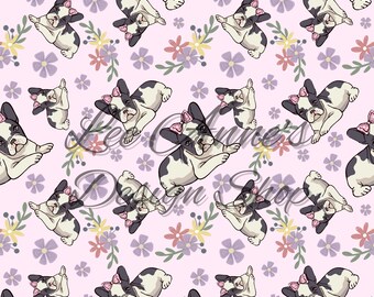Seamless pattern, Dogs seamless pattern, French bulldog, frenchie seamless, bulldog seamless, frenchie pattern, dog floral