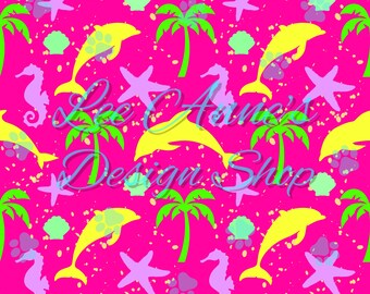 seamless pattern, safe swim seamless, swim seamless, neon swim seamless, tropical seamless, dolphins seamless, ocean life  seamless