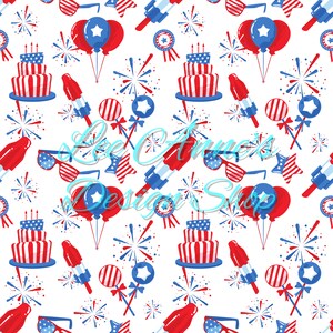 Seamless pattern,  Fourth of July seamless, Bomb pop seamless, Independence Day seamless, Fourth of July bomb pops, July 4th pattern,