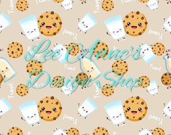 Seamless pattern, Cookies seamless, cookies and milk seamless, milk seamless, yum seamless, chocolate chip cookie seamless