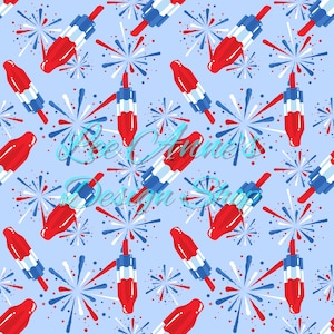 Seamless pattern,  Fourth of July seamless, Bomb pop seamless, Independence Day seamless, Fourth of July bomb pops, July 4th pattern,