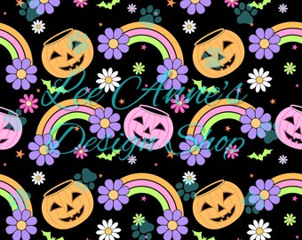 Seamless pattern, Halloween seamless, neon halloween seamless, jack o lantern seamless, pastel halloween, pastel jack o lantern seamless
