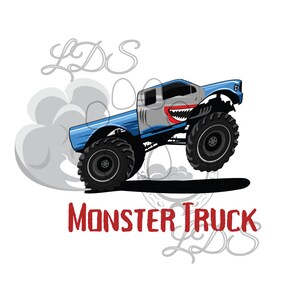 Monster truck sublimation, monster truck shark, monster truck printable,  boys, kids, shark truck, shark monster truck, monster truck png