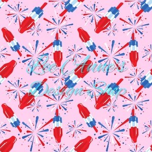 Seamless pattern,  Fourth of July seamless, Bomb pop seamless, Independence Day seamless, Fourth of July bomb pops, July 4th pattern,