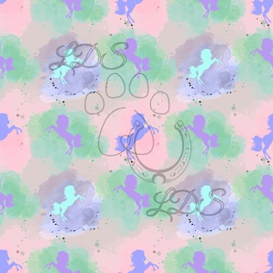 Seamless pattern, horse pattern, horse seamless, pastel horse, watercolor horse, girly horse pattern