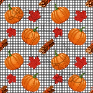 Seamless pattern, Pumpkins seamless, plaid pumpkin, fall plaid, fall pumpkins, Pumpkin spice, fall seamless, autumn seamless, cinnamon stick