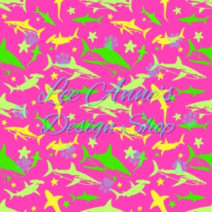 patrón sin costuras, nado seguro sin costuras, tiburón sin costuras, tiburones femeninos, tiburones rosados, verano sin costuras