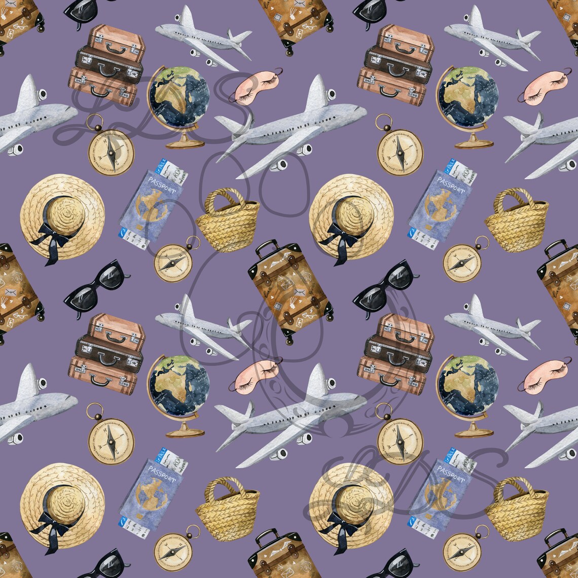Travelin Pattern Seamless Pattern, Traveling Pattern, Vacation Pattern, Traveling ...