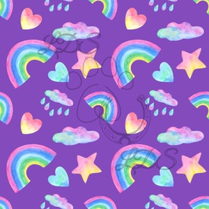 Nahtloses Muster, Regenbogen Muster, Regenbogen bunt, Regenbogen nahtlos, Regenbogen Regenwolke, Regenbogen Wolke, Regenbogen Stern, Regenbogen Herz