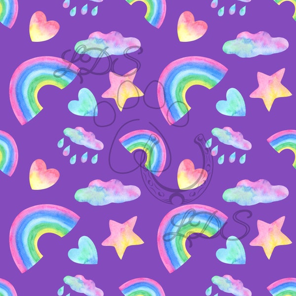 Seamless pattern, rainbow pattern, rainbows bright, rainbows seamless, rainbow rain cloud, rainbow cloud, rainbow star, rainbow heart