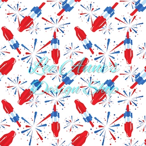 Seamless pattern,  Fourth of July seamless, Bomb pop seamless, Independence Day seamless, Fourth of July bomb pops, July 4th pattern,