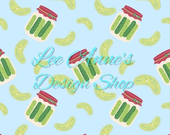 Seamless pattern, pickles seamless, pickle jar seamless, pickle pattern