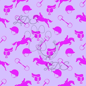 Seamless pattern, Horses seamless, Equestrian seamless, English saddle seamless, horse jumping pattern, hunter jumper seamless