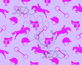 Seamless pattern, Horses seamless, Equestrian seamless, English saddle seamless, horse jumping pattern, hunter jumper seamless
