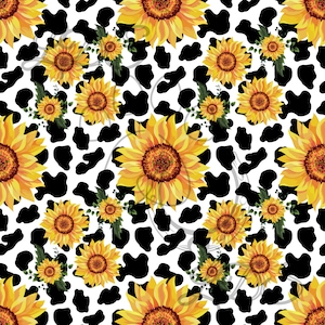 Seamless pattern, sunflowers cow print pattern, cow print seamless, sunflower seamless, sunflowers, cow print