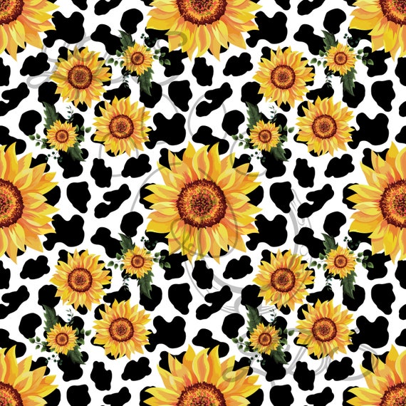 Seamless Pattern, Sunflowers Cow Print Pattern, Cow Print Seamless,  Sunflower Seamless, Sunflowers, Cow Print - Etsy