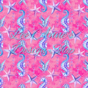 Motif sans couture, motif hippocampe, hippocampe sans couture, aquarelle hippocampe, vie marine, créatures marines