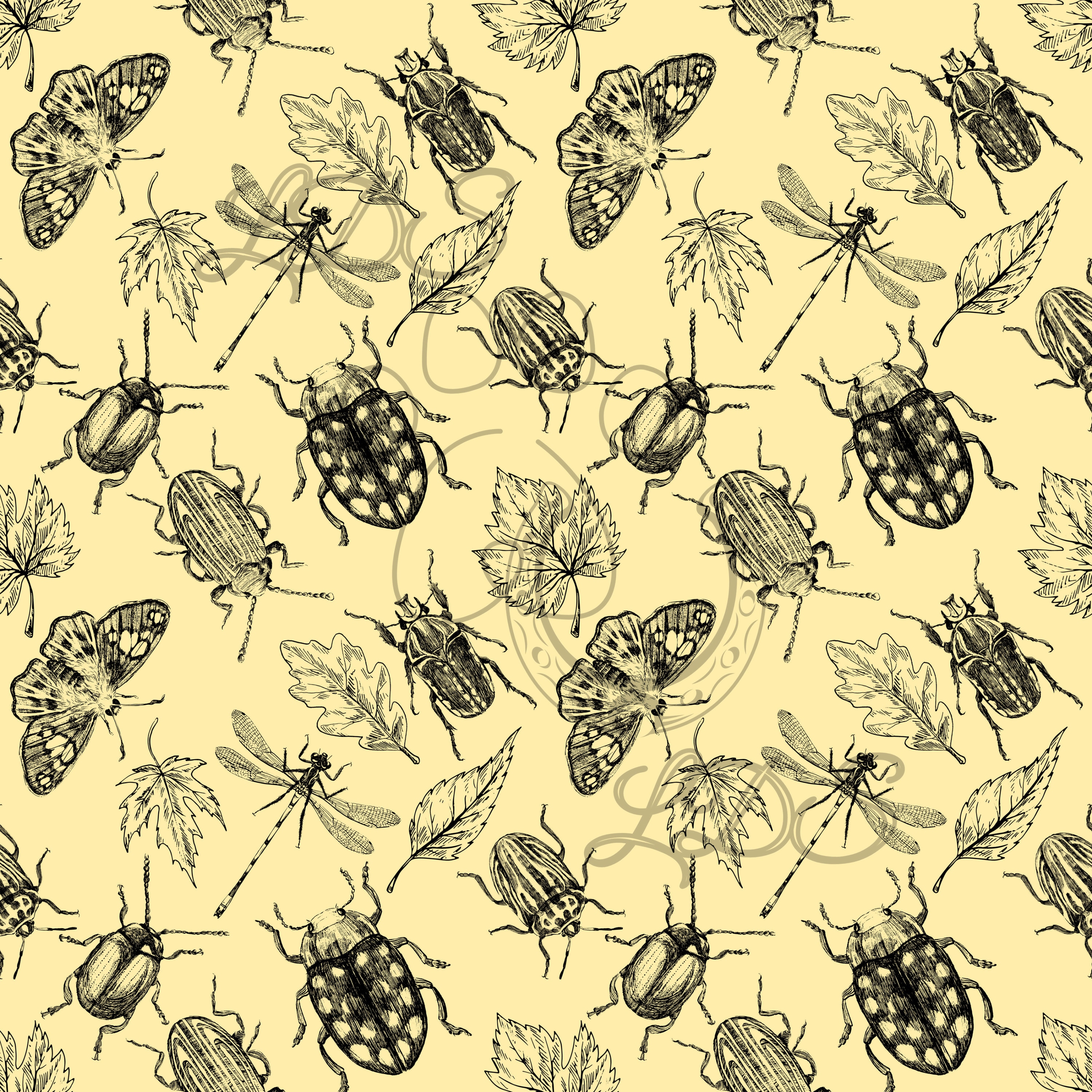 Seamless Pattern, Bugs Pattern, Bugs Seamless, Insects Pattern, Insects ...