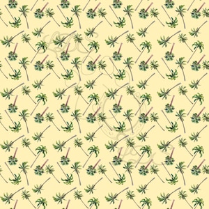 Seamless pattern, palm tree pattern, watercolor palm trees