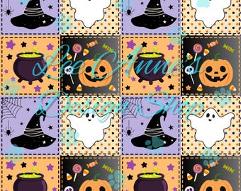 Seamless pattern, Halloween seamless, ghost seamless, jack o lantern seamless, patchwork halloween seamless, patchwork seamless