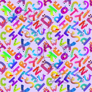 Seamless pattern, Alphabet pattern, monster alphabet, School seamless, School pattern, alphabet seamless, monster, kids
