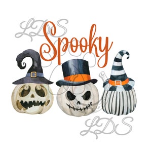 Spooky halloween sublimation, Pumpkins and hats png, halloween printable, Watercolor halloween printable halloween spooky sublimation