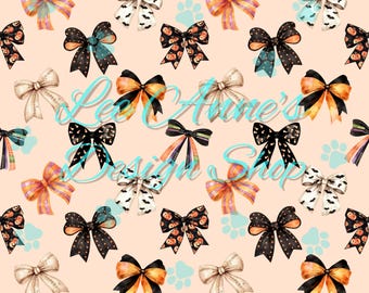 Seamless pattern, Halloween seamless, ghost seamless, cute ghost seamless, Halloween bows seamless, coquette halloween seamless