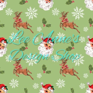 Seamless pattern, Christmas seamless, vintage Santa seamless, reindeer seamless, vintage Santa watercolor, vintage Christmas seamless