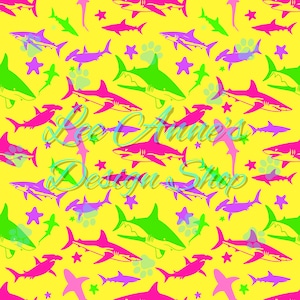 patrón sin costuras, nado seguro sin costuras, tiburón sin costuras, tiburones femeninos, tiburones rosados, verano sin costuras