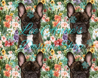 Seamless pattern, watercolor French bulldog seamless, French bulldog, frenchie seamless, bulldog seamless, frenchie pattern