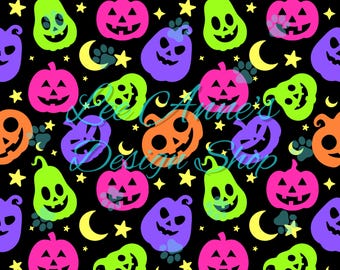 Seamless pattern, Halloween seamless, Neon Halloween, neon seamless