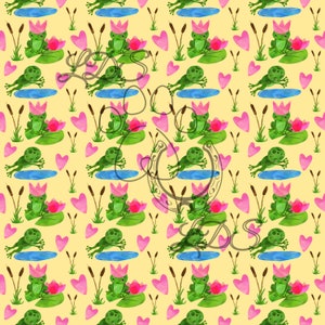 Padrão perfeito, sapo, princesa sapo, sapo pulando, sapo aquarela, lagoa, nenúfar, padrão de sapo, meninas, feminino, corações, crianças, fofo