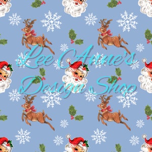 Seamless pattern, Christmas seamless, vintage Santa seamless, reindeer seamless, vintage Santa watercolor, vintage Christmas seamless