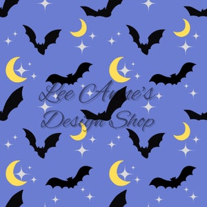 Seamless pattern, bats seamless, Halloween seamless, bats and moons, spooky seamless