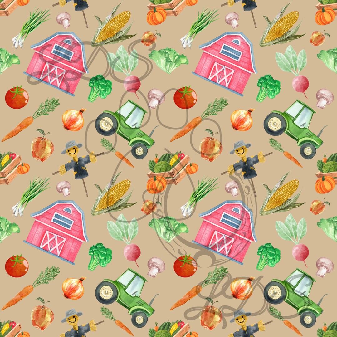 Red Farm Pattern Seamless Pattern, Garden Seamless, Farm Seamless, Barn Seamless ...