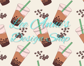 Seamless pattern, boba tea seamless, boba tea pattern
