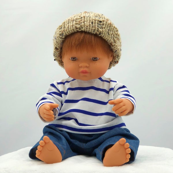 Italian Fisherman Blue Jeans/Long Sleeve T-shirt Boy Doll Clothes Miniland Minikane 12 in and 15 in - Fisherman Hat Extra