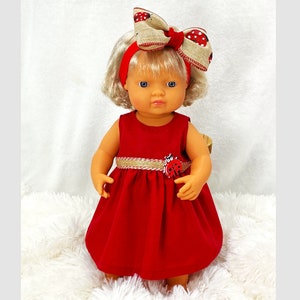 Baby Doll LadyBug Dress Red Baby Doll Dress 12 and 15 in Miniland Minikane Dolls