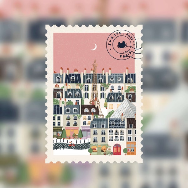 Paris Memory | Vinyl Sticker for Laptop, Paris Stickers, Die Cut Stickers, Travel Stickers, Aesthetic Stickers, City Stickers