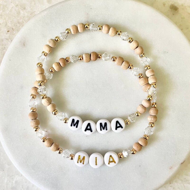 Mama Wood Bead Bracelets - Etsy
