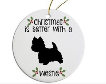 West Highland Terrier Dog (Westie) Round Christmas Ornament