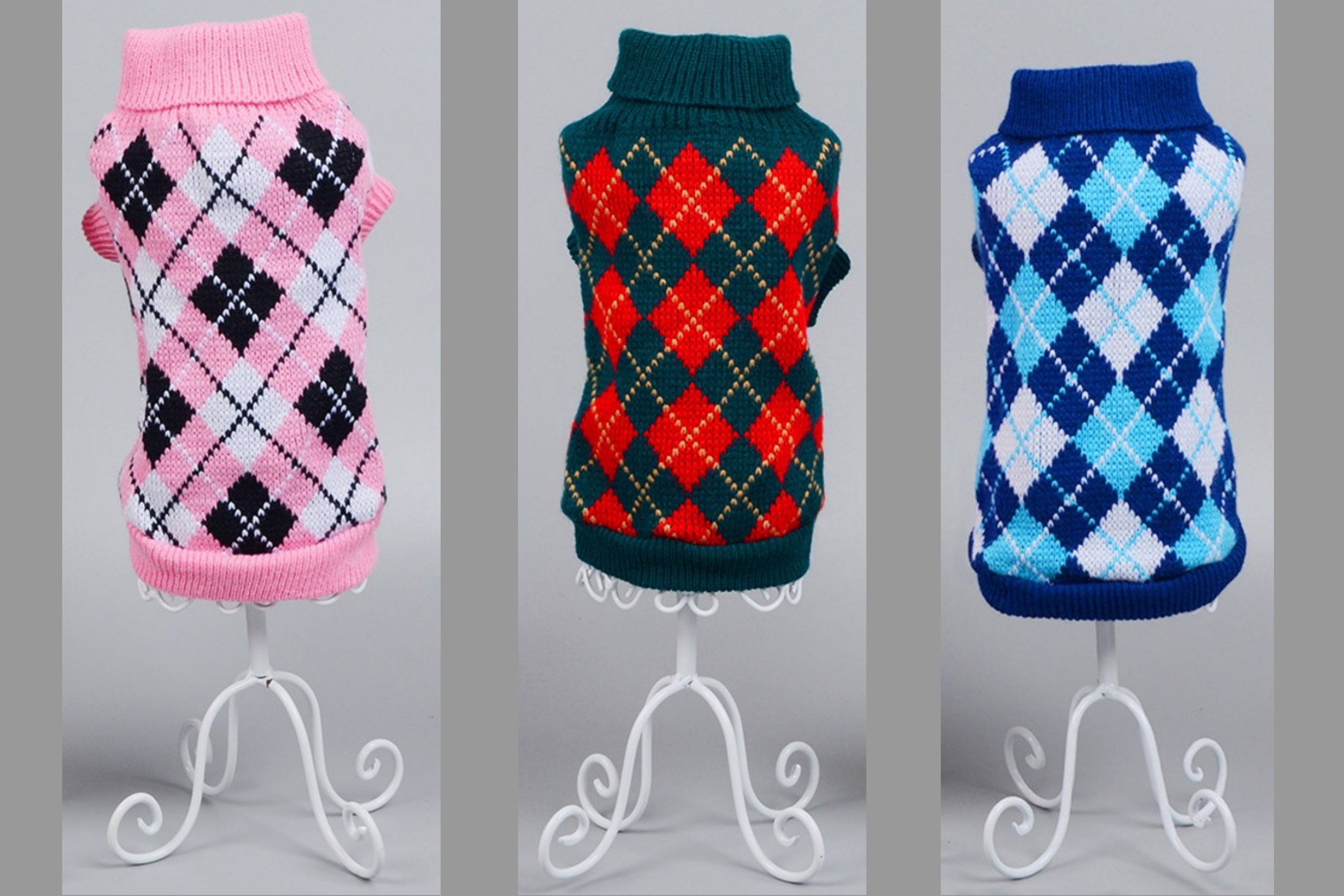 Dog argyle 2024 sweater vest