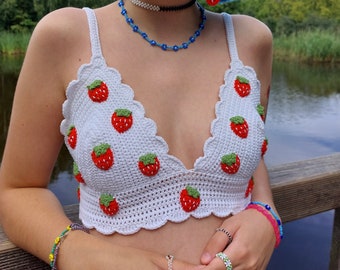 Crochet strawberry top