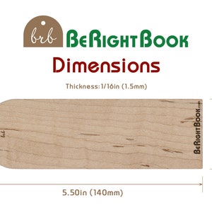 May include: A wooden bookmark with the text "BeRightBook.com" printed on the side. The bookmark is 5.5 inches long and 1.75 inches wide. The bookmark is 1/16 inch thick.