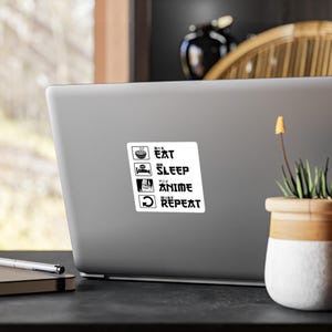 Anime Eat Sleep Repeat Sticker