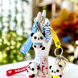 Cute keychains | Panda Keychain | Personalized | W/ Free Stickers