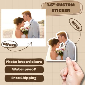 1.5” Custom Face or Pet Stickers – Personalized Photo Stickers, Die Cut Vinyl, Great for Bottles, Gifts, Labels, Baby Faces, Pet stickers