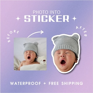 Stickers personnalisés à partir de photo - Stickers animaux de compagnie, stickers bébé, toute image personnalisée, vinyle brillant, stickers cadeaux personnalisés pour événements, anniversaires